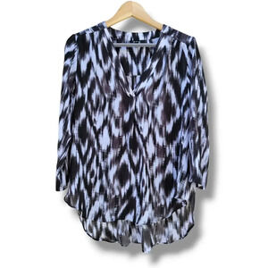 a.n.a A New Approach Women’s Black White 3/4 Sleeve Blouse Small